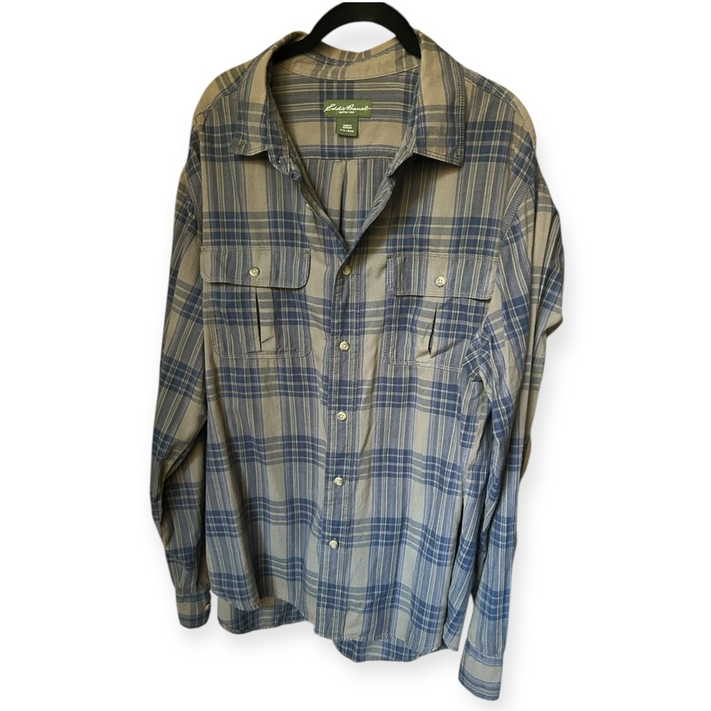 Eddie Bauer Plaid Button Down long Sleeve Shirt
